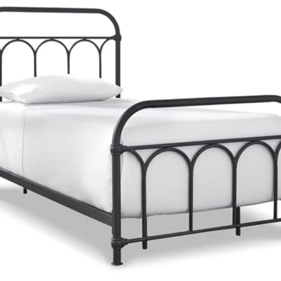 Nashburg Farmhouse Industrial Twin Metal Bed