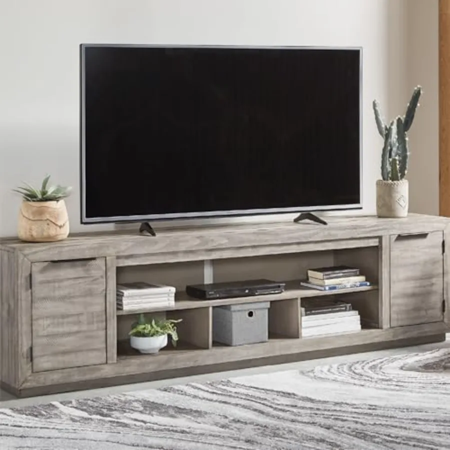 Naydell Rustic TV Stand with Fireplace Option Fits TVs up view 2