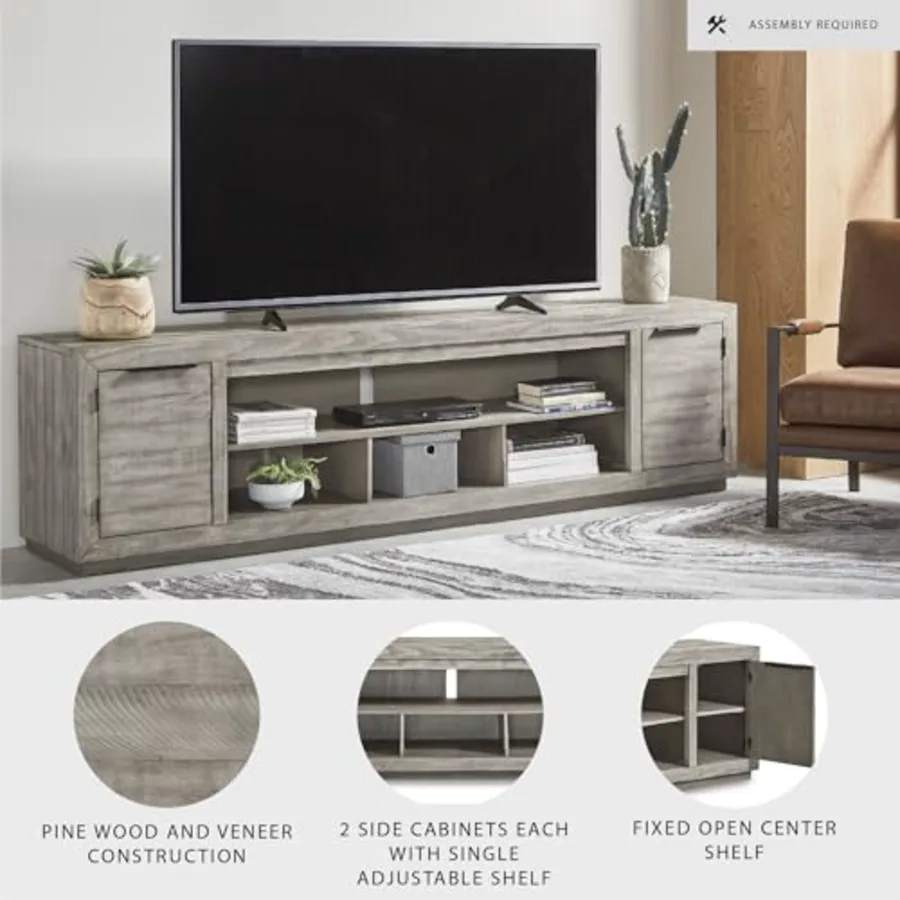 Naydell Rustic TV Stand with Fireplace Option Fits TVs up view 3