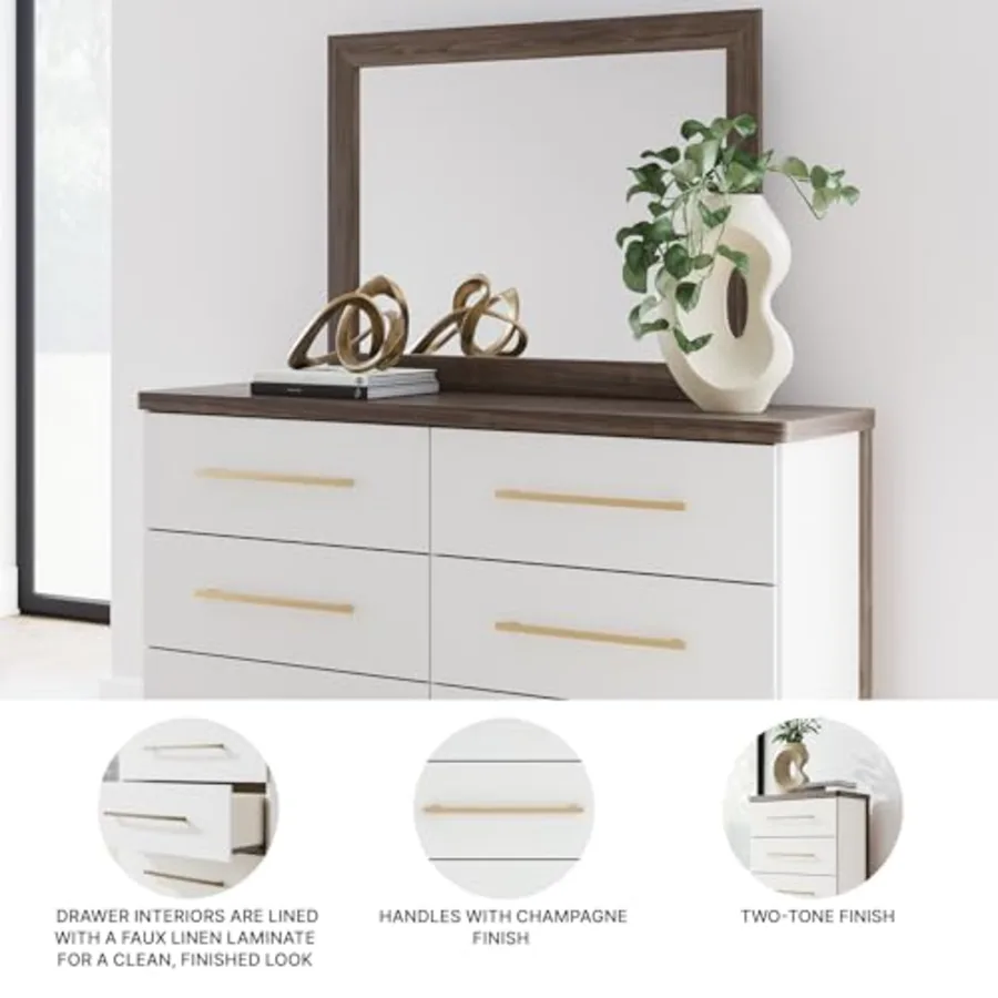 Nendalane Contemporary 5-Drawer Chest with Walnut Finish view 4