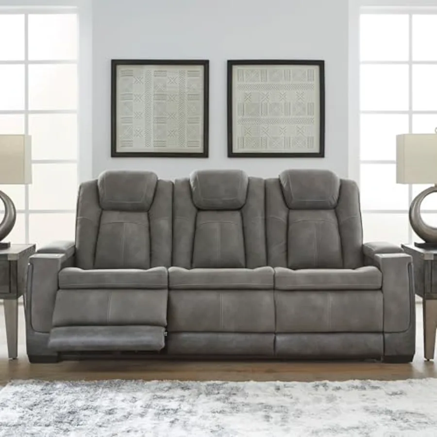 Next-Gen DuraPella Modern Faux Leather Power Reclining Sofa view 2