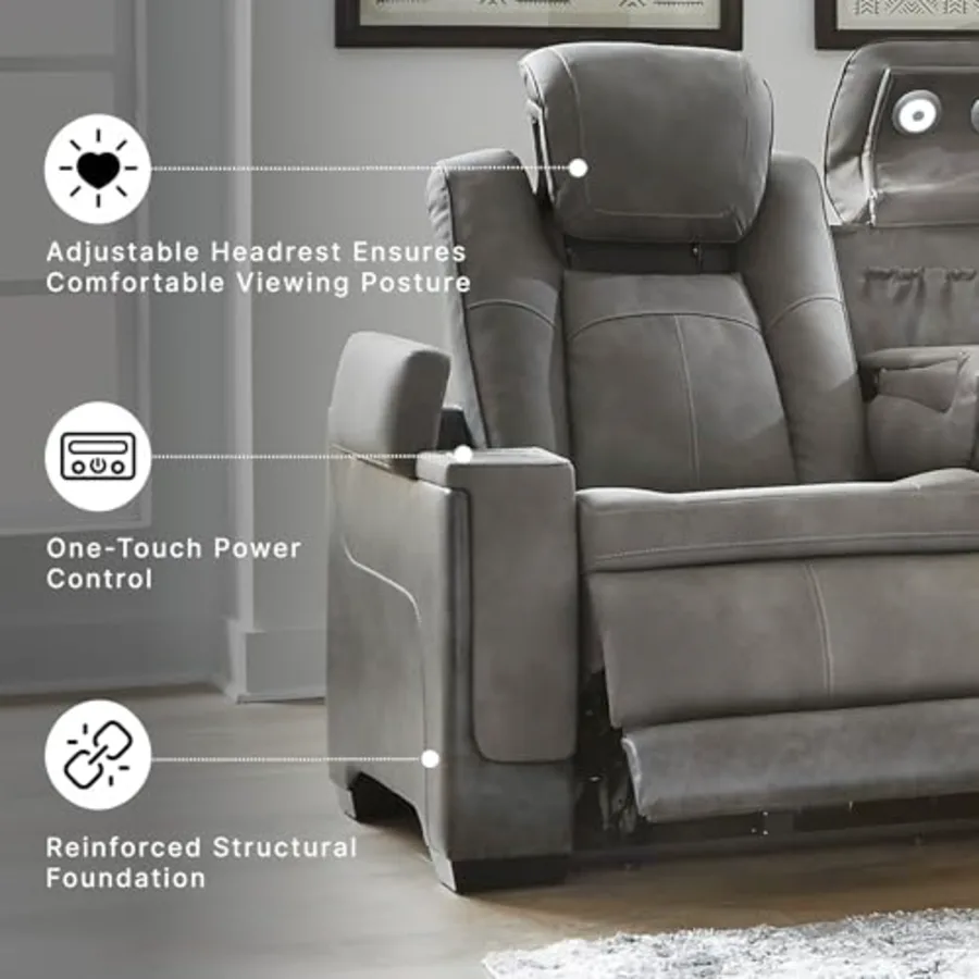 Next-Gen DuraPella Modern Faux Leather Power Reclining Sofa view 4