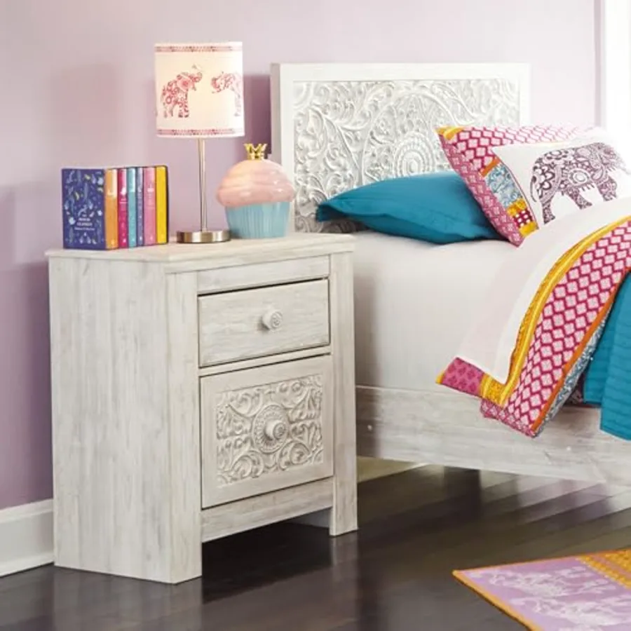 Nightstand Paxberry Boho Whitewash view 2