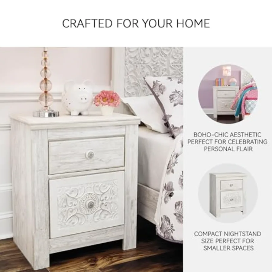 Nightstand Paxberry Boho Whitewash view 5