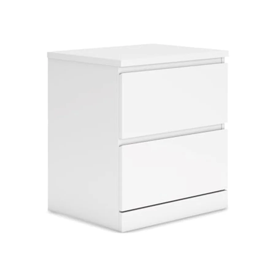 Onita 2-Drawer White Nightstand Bedside Table