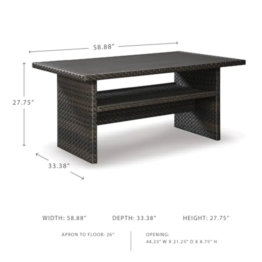 Outdoor Easy Isle Multi-Use Resin Wicker Patio Table view 2