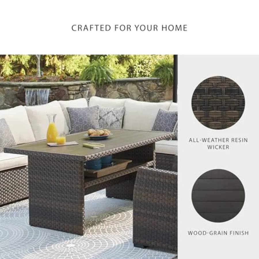 Outdoor Easy Isle Multi-Use Resin Wicker Patio Table view 4