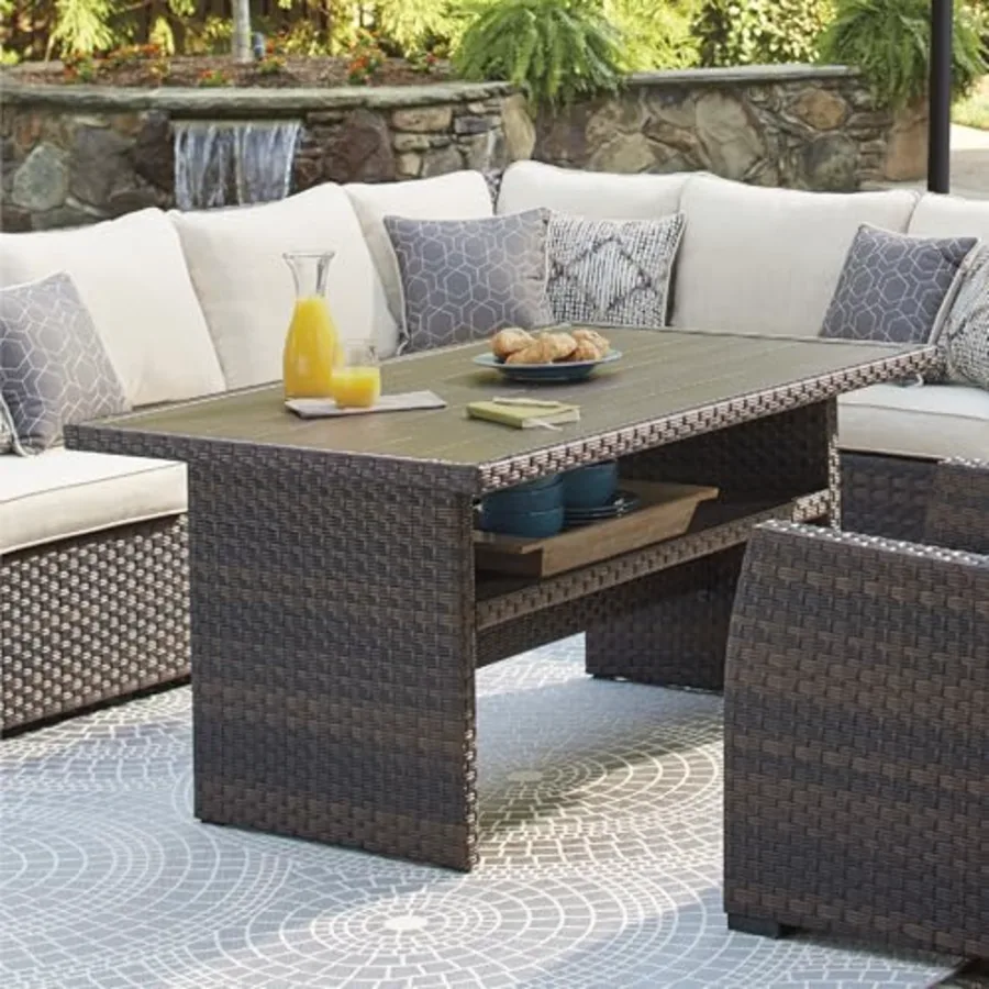 Outdoor Easy Isle Multi-Use Resin Wicker Patio Table