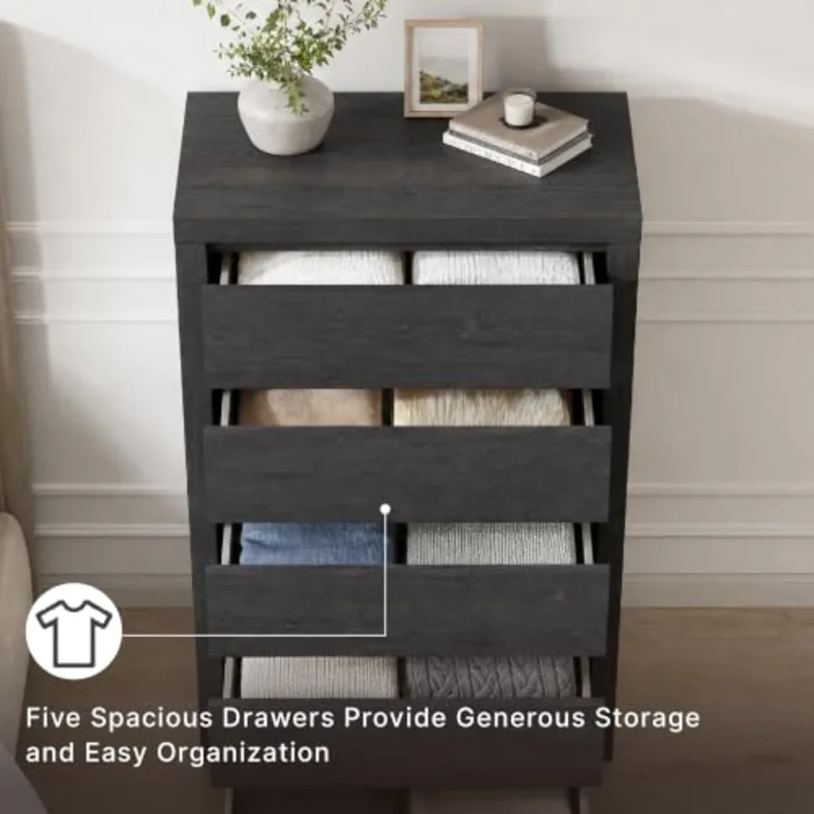 Parlayon Casual 5-Drawer Chest of Drawers with Safety Stop view 4