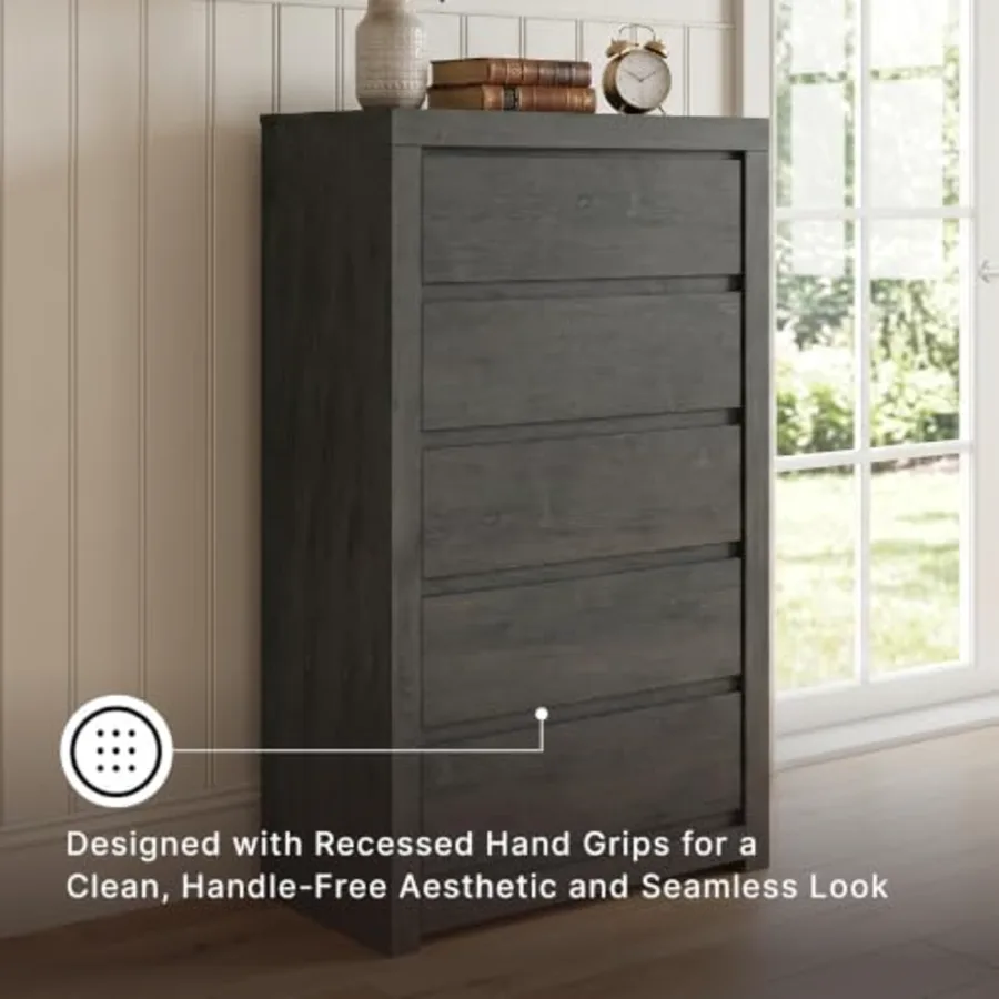 Parlayon Casual 5-Drawer Chest of Drawers with Safety Stop view 5
