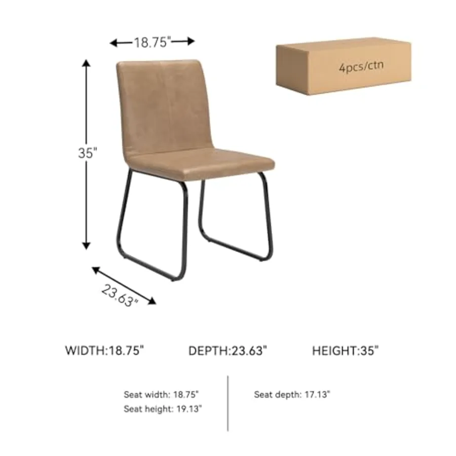 Pharwynn Faux Leather Upholstered Dining Chairs Set of 4 view 3
