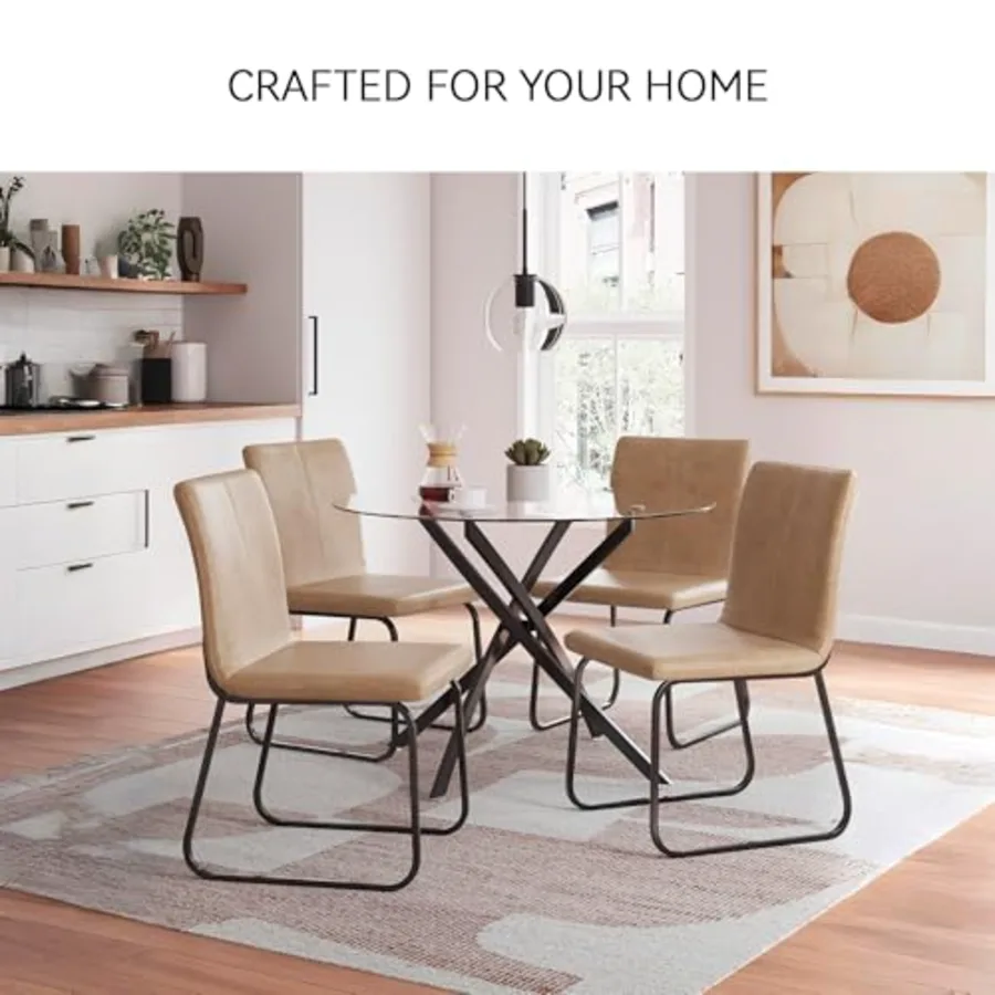 Pharwynn Faux Leather Upholstered Dining Chairs Set of 4 view 5