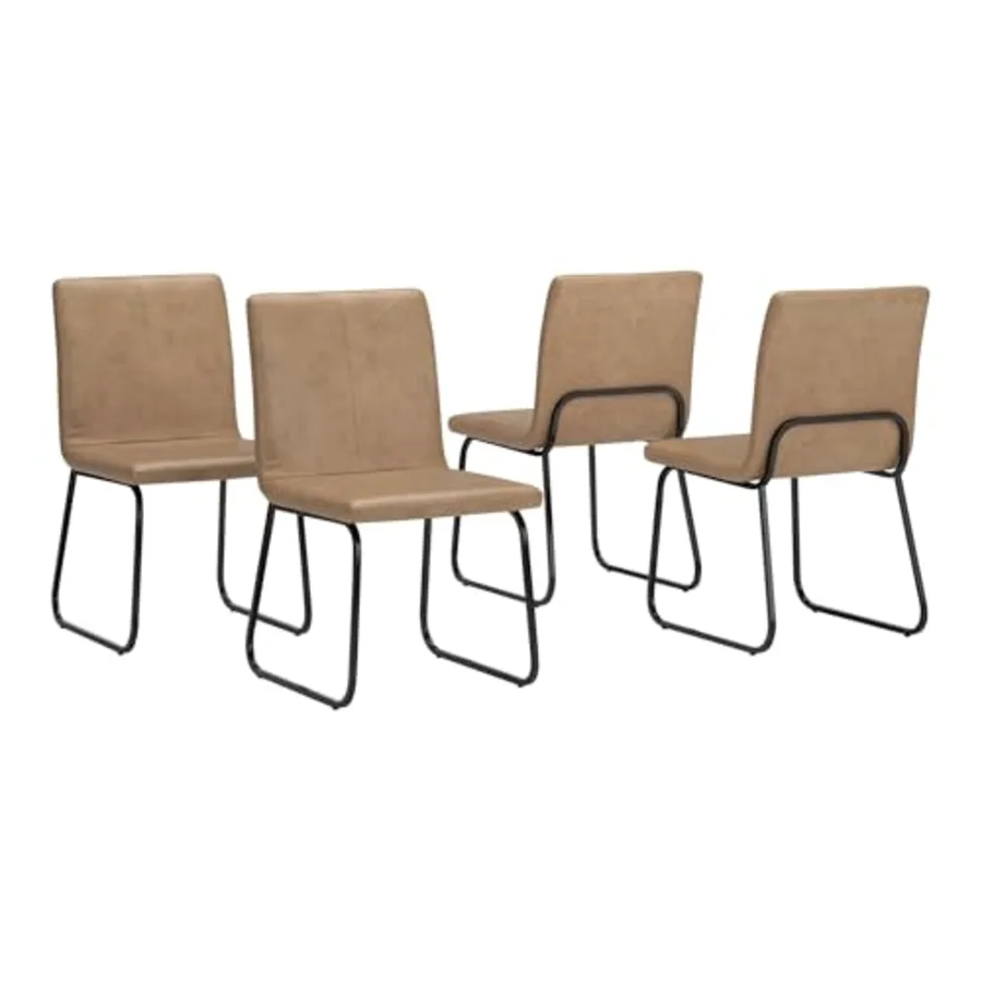Pharwynn Faux Leather Upholstered Dining Chairs Set of 4