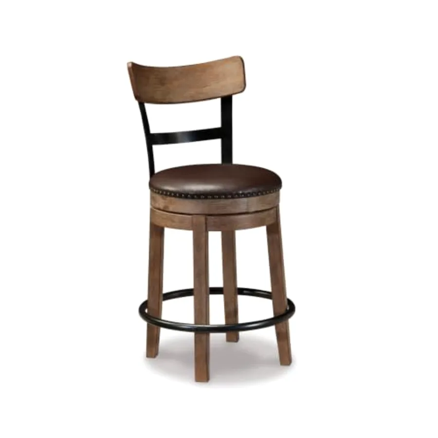 Pinnadel 24.25" Counter-Height Swivel Bar Stool