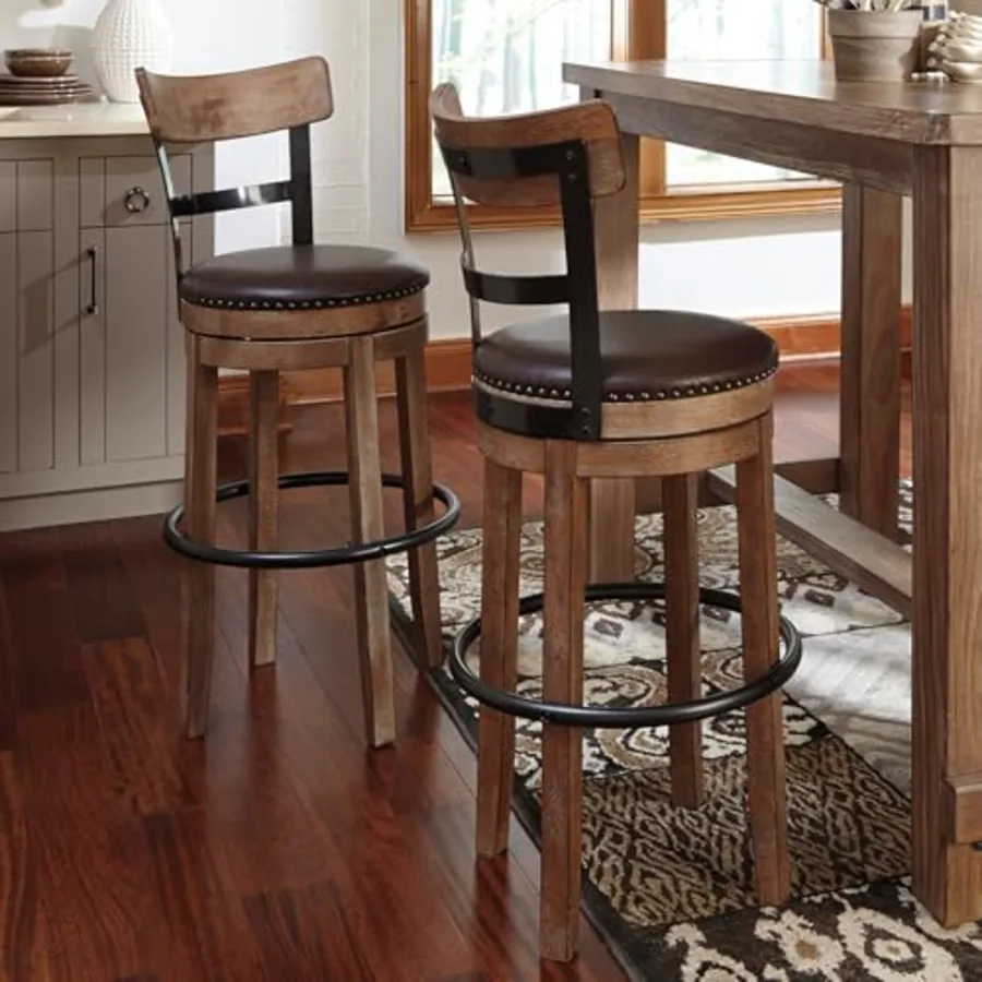 Pinnadel 30" Modern Swivel Pub Height Barstool view 2