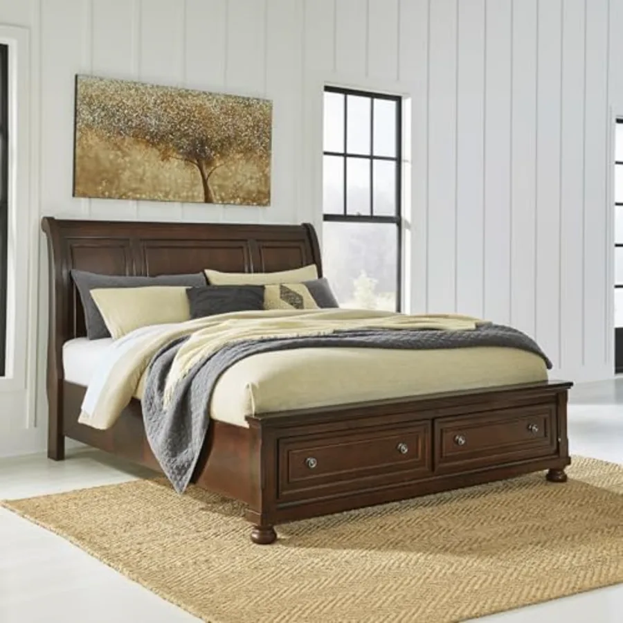 Porter Traditional 2-Drawer King Sleigh Storage Bed with Bun view 2