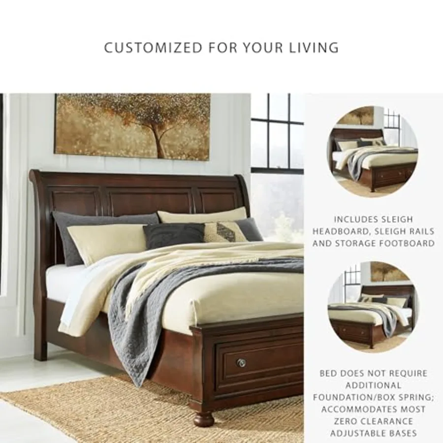 Porter Traditional 2-Drawer King Sleigh Storage Bed with Bun view 5