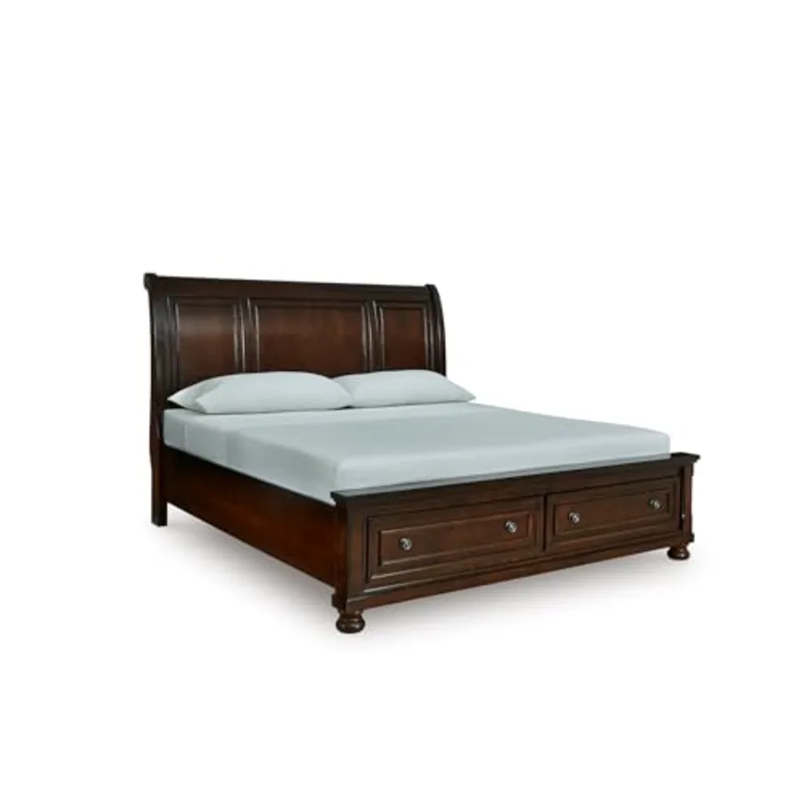 Porter Traditional 2-Drawer King Sleigh Storage Bed with Bun