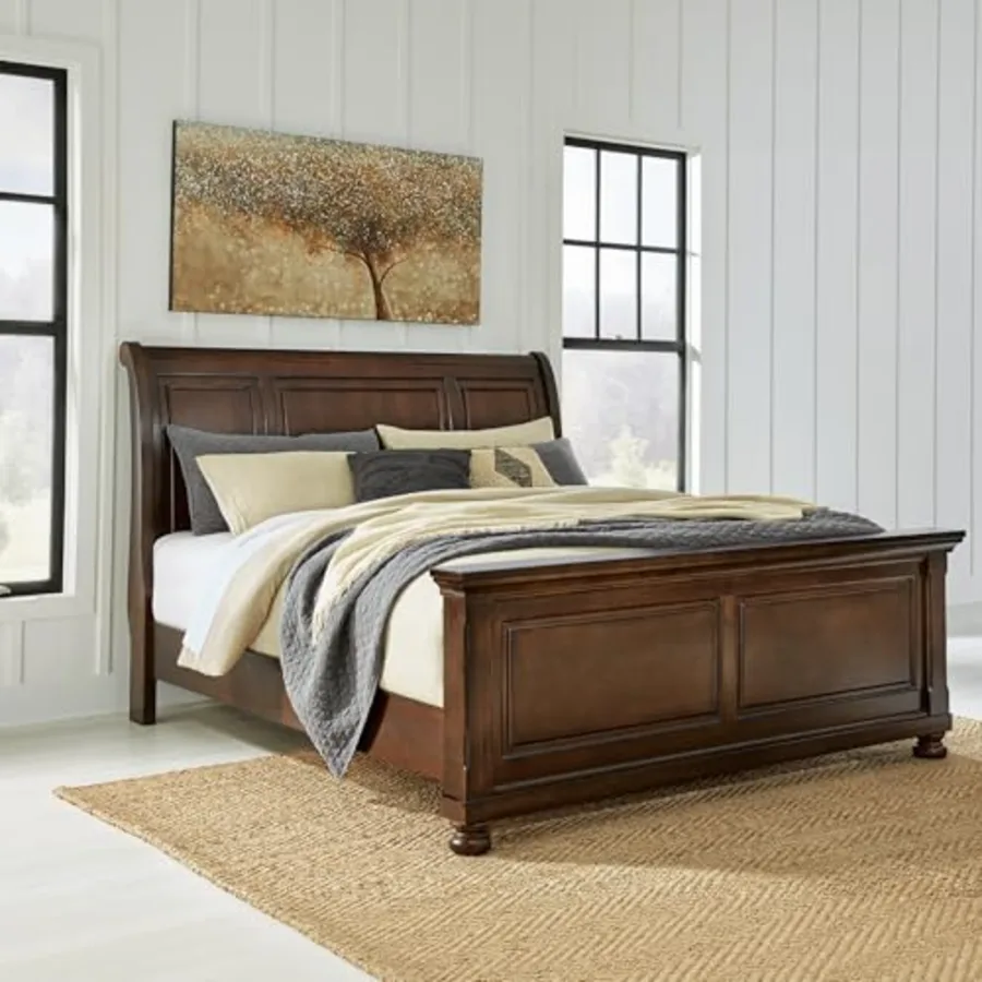 Porter Traditional King Sleigh Bed with Bun Feet view 2