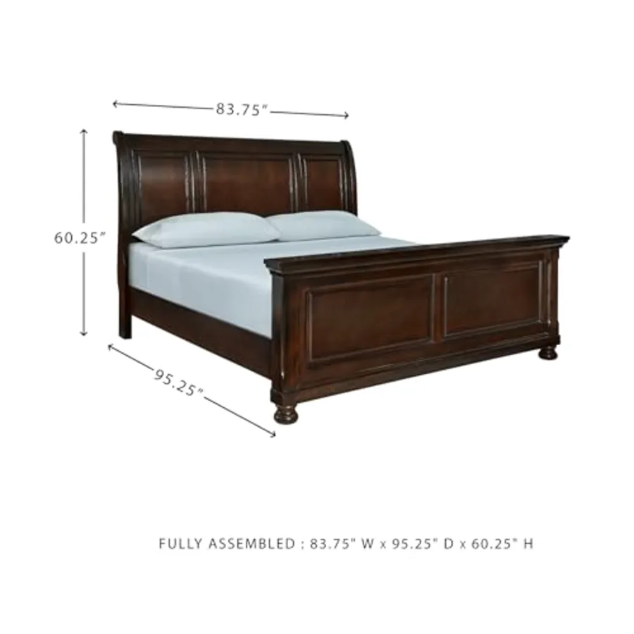 Porter Traditional King Sleigh Bed with Bun Feet view 3