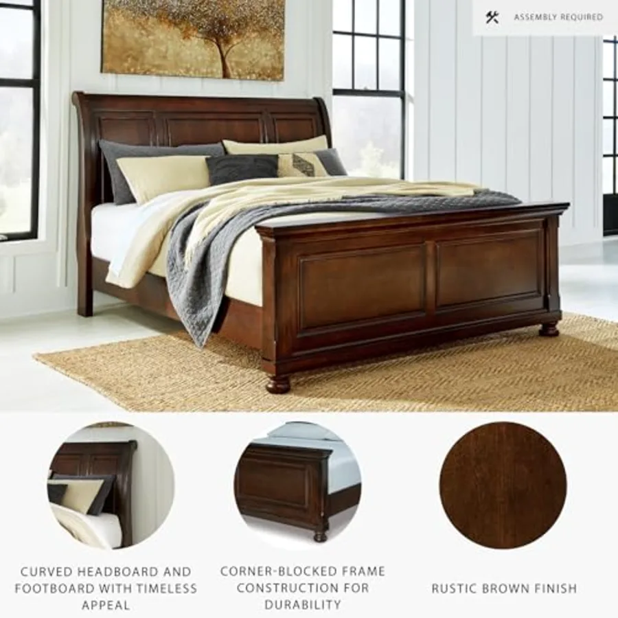 Porter Traditional King Sleigh Bed with Bun Feet view 4