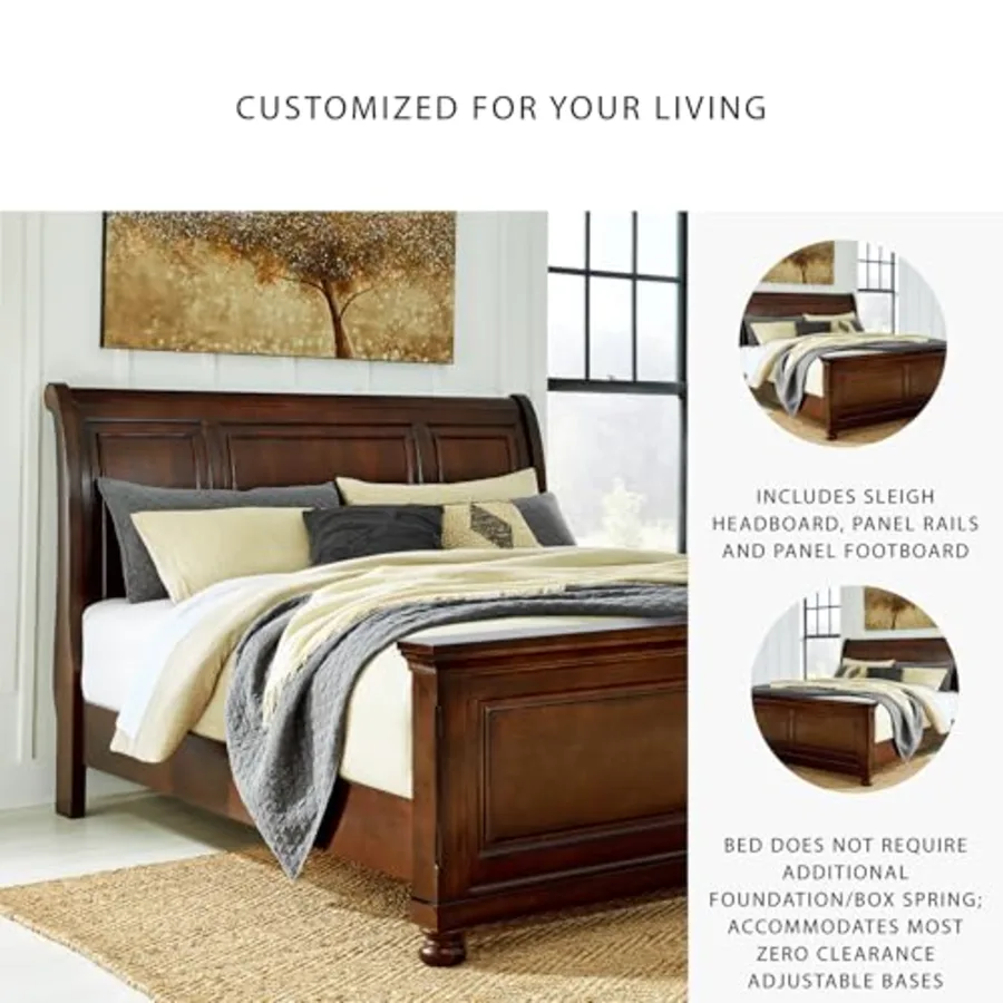 Porter Traditional King Sleigh Bed with Bun Feet view 5