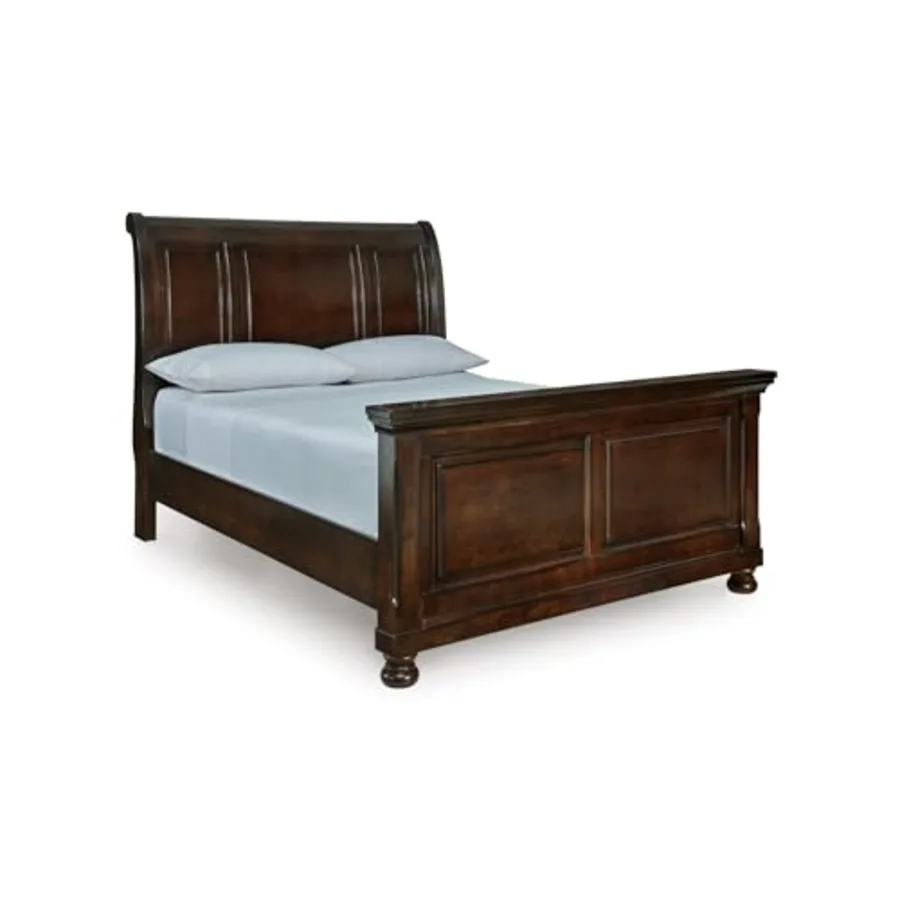 Porter Traditional Queen Sleigh Bed with Bun Feet