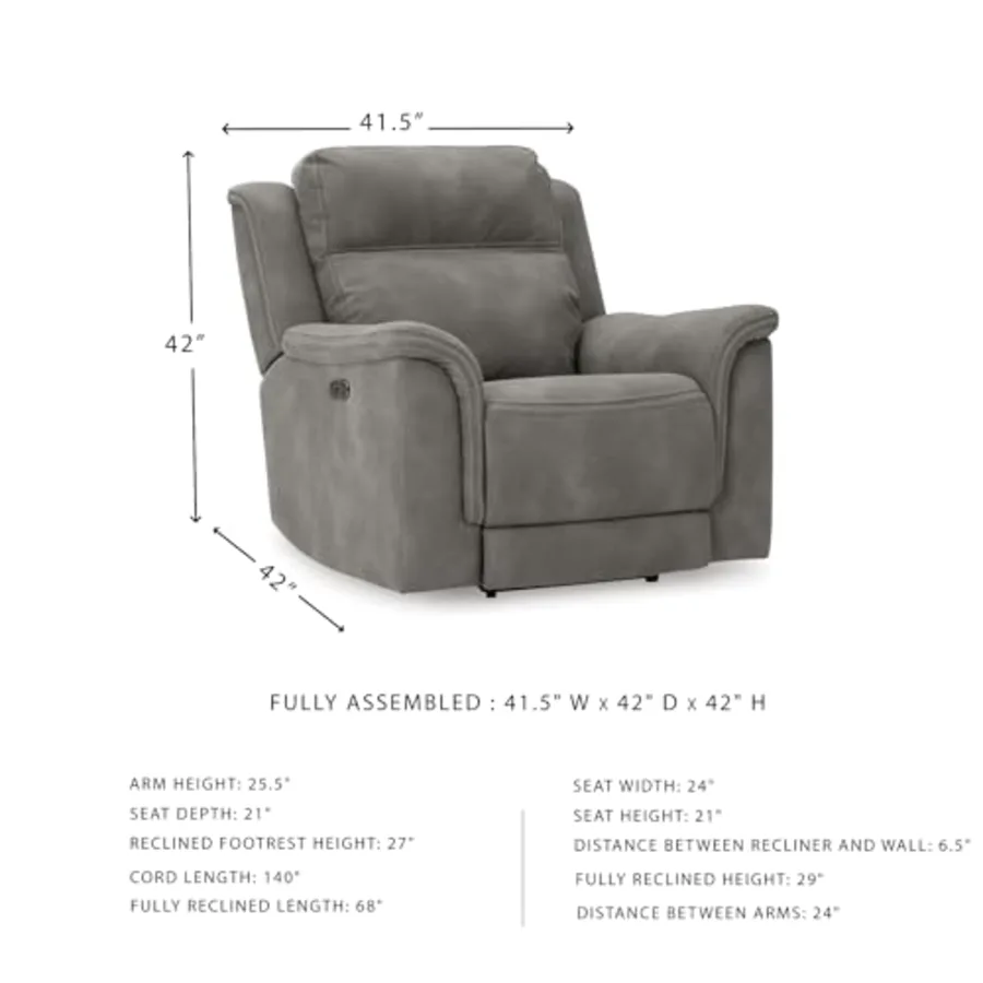 Power Recliner Slate Zero Wall view 3
