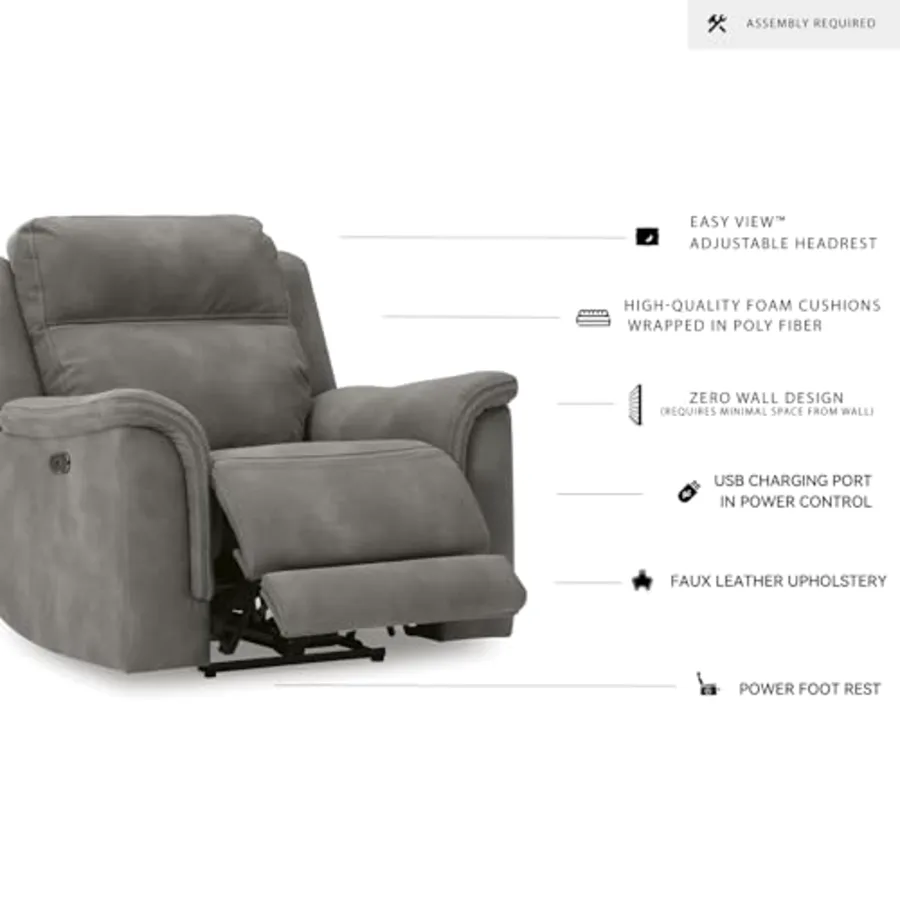 Power Recliner Slate Zero Wall view 4