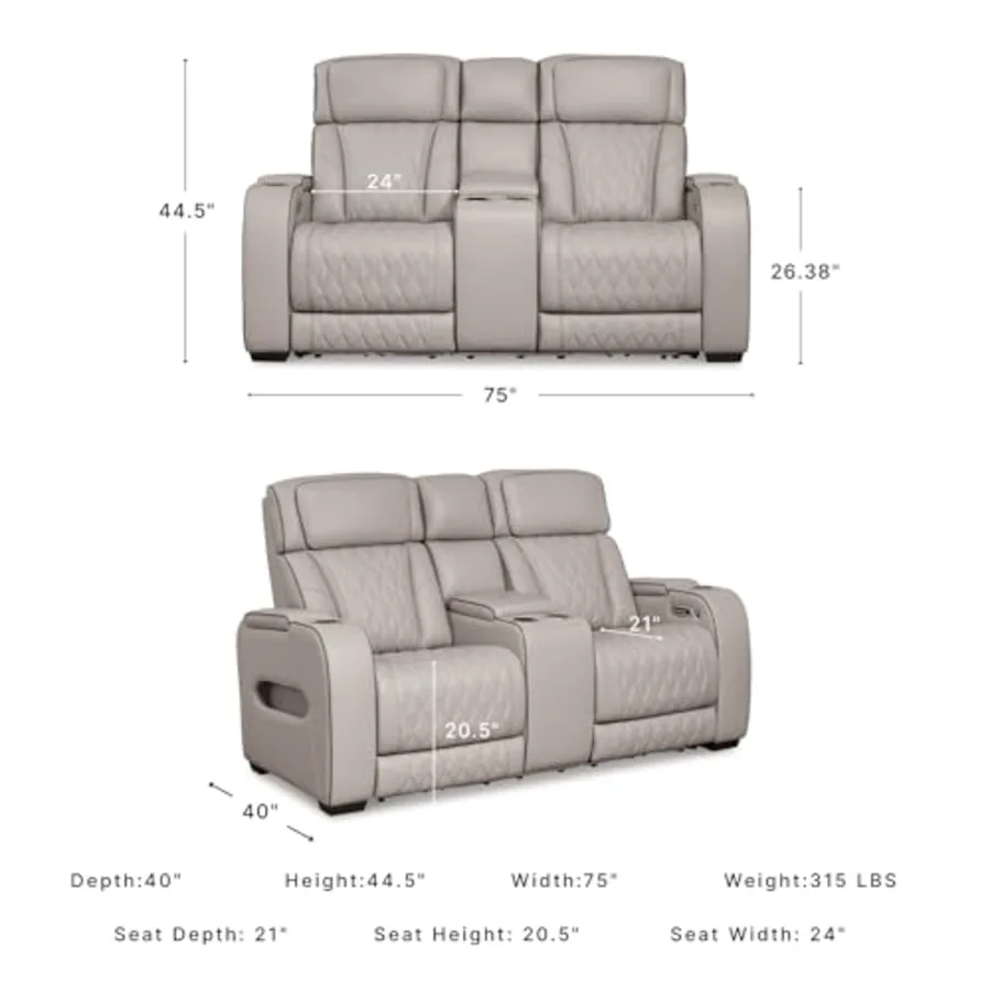 Power Reclining Loveseat with Console view 3