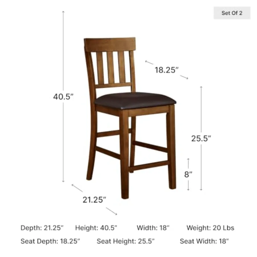 Ralene Traditional 26" Counter Height Faux Leather Seat view 2
