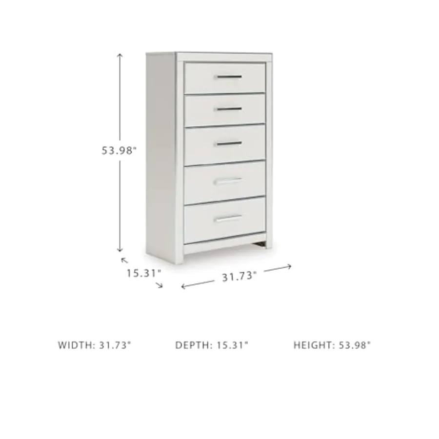 Ravalori Contemporary 5-Drawer Chest with Wood Finish view 3