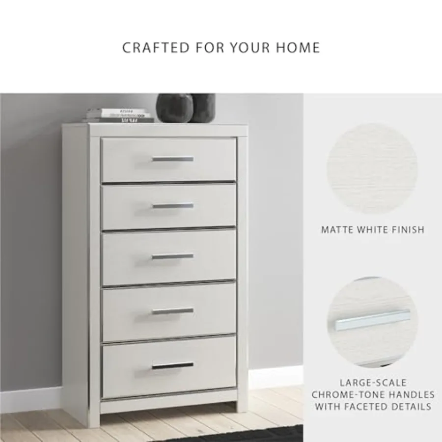 Ravalori Contemporary 5-Drawer Chest with Wood Finish view 5