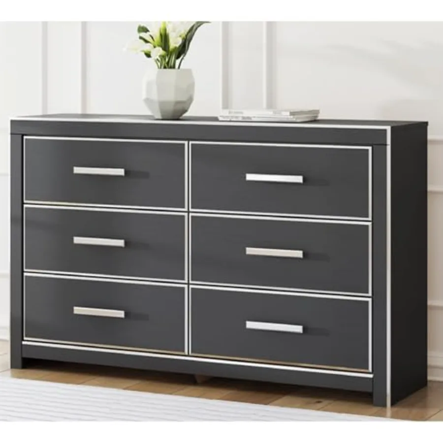 Ravalori Contemporary 6-Drawer Dresser with Wood Finish view 2