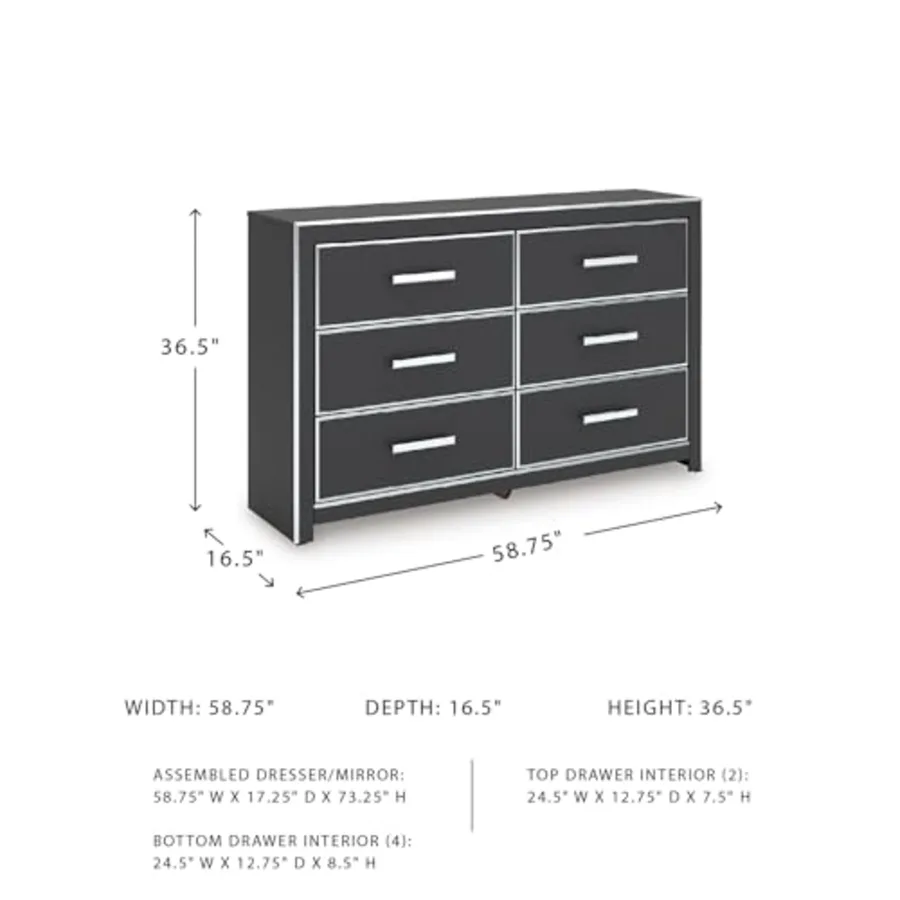 Ravalori Contemporary 6-Drawer Dresser with Wood Finish view 3