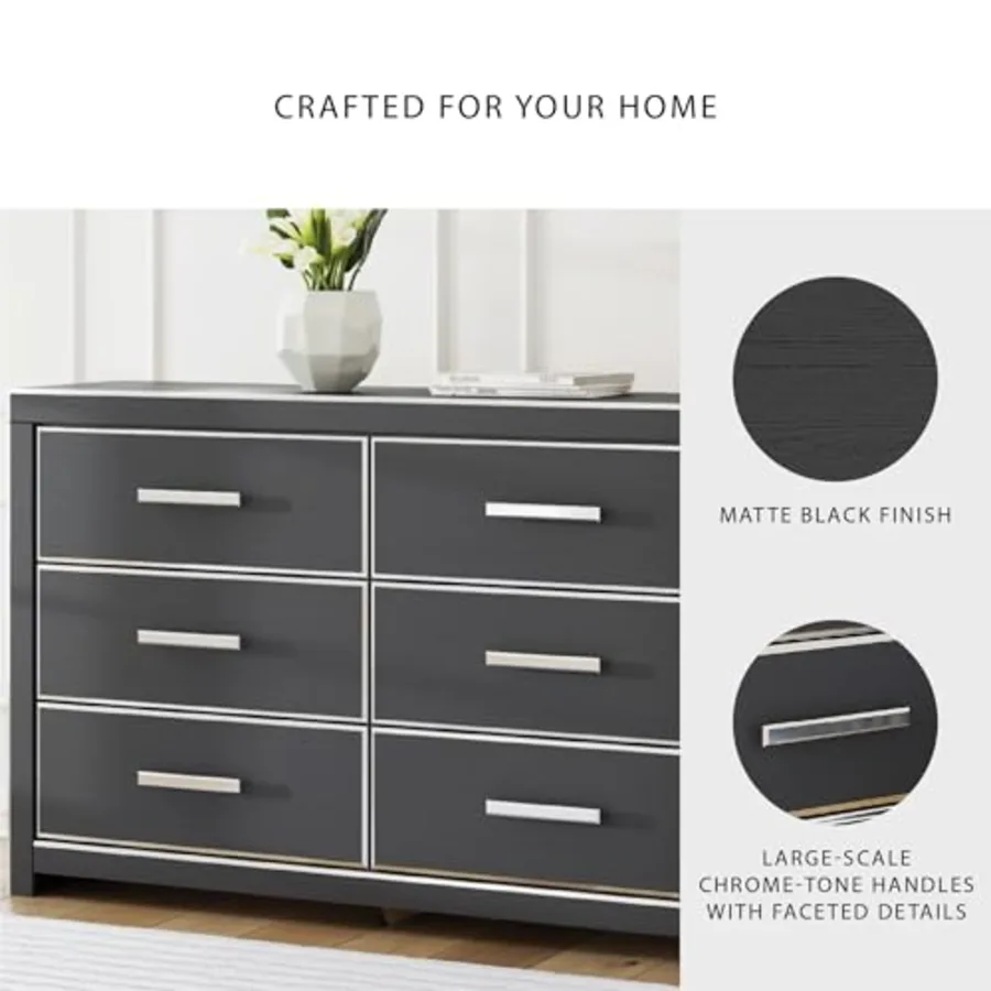 Ravalori Contemporary 6-Drawer Dresser with Wood Finish view 5