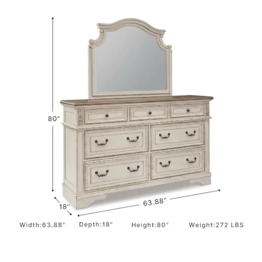 Realyn 7 Drawer Dresser and Mirror view 3