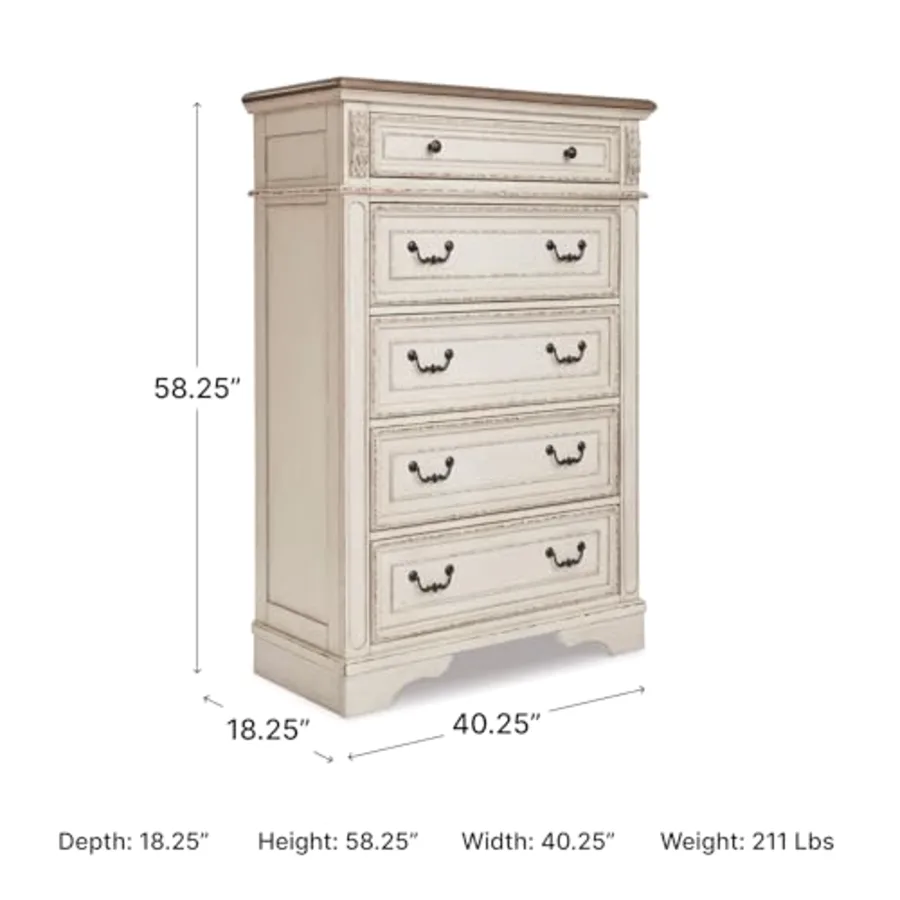 Realyn French Country 5 Drawer Chest view 3