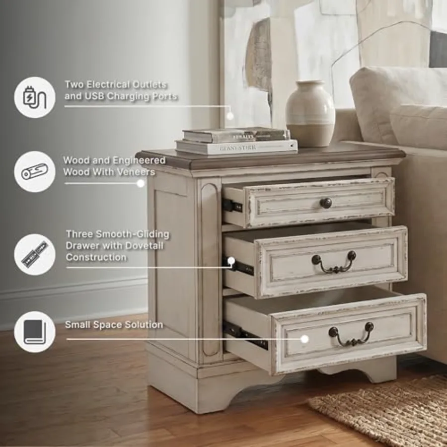 Realyn Nightstand with USB Charging Station view 4