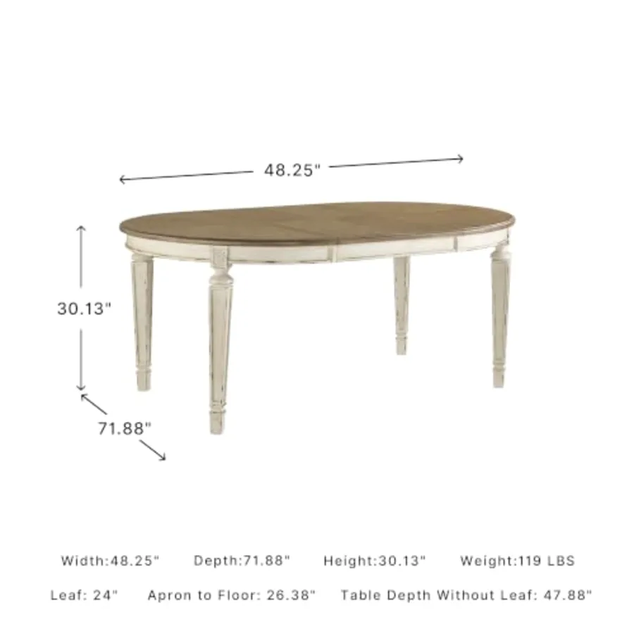Realyn Oval Dining Room Extension Table view 3