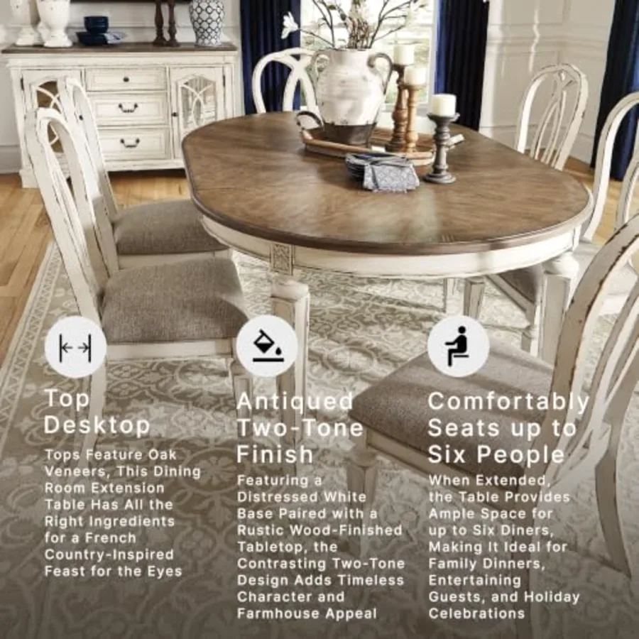 Realyn Oval Dining Room Extension Table view 4