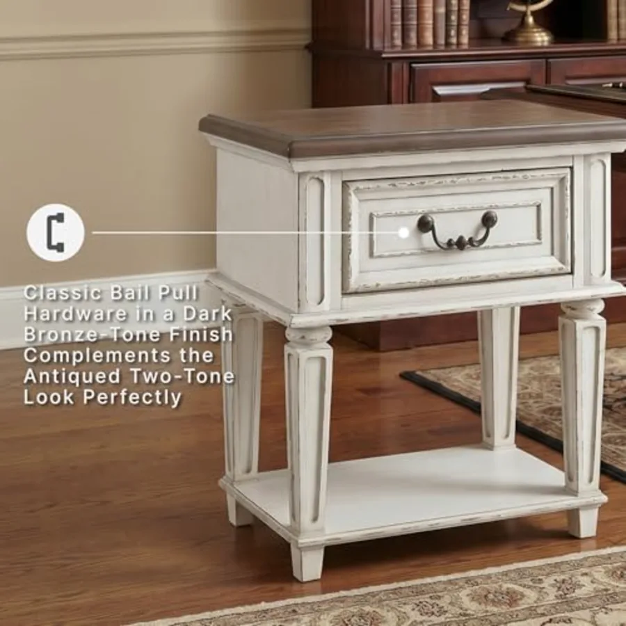 Realyn Traditional Cottage 1 Drawer Nightstand with Dovetail view 5