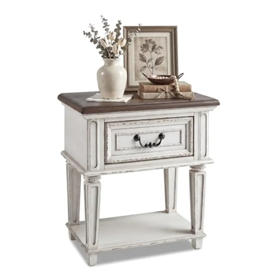 Realyn Traditional Cottage 1 Drawer Nightstand with Dovetail