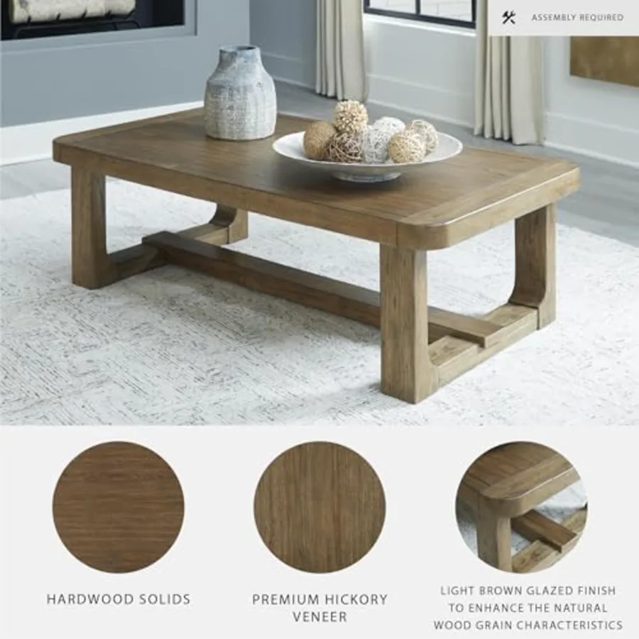 Rectangular Wood Coffee Table view 4