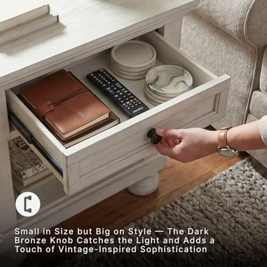 Robbinsdale Coastal 1-Drawer Nightstand with Cubby Storage view 5