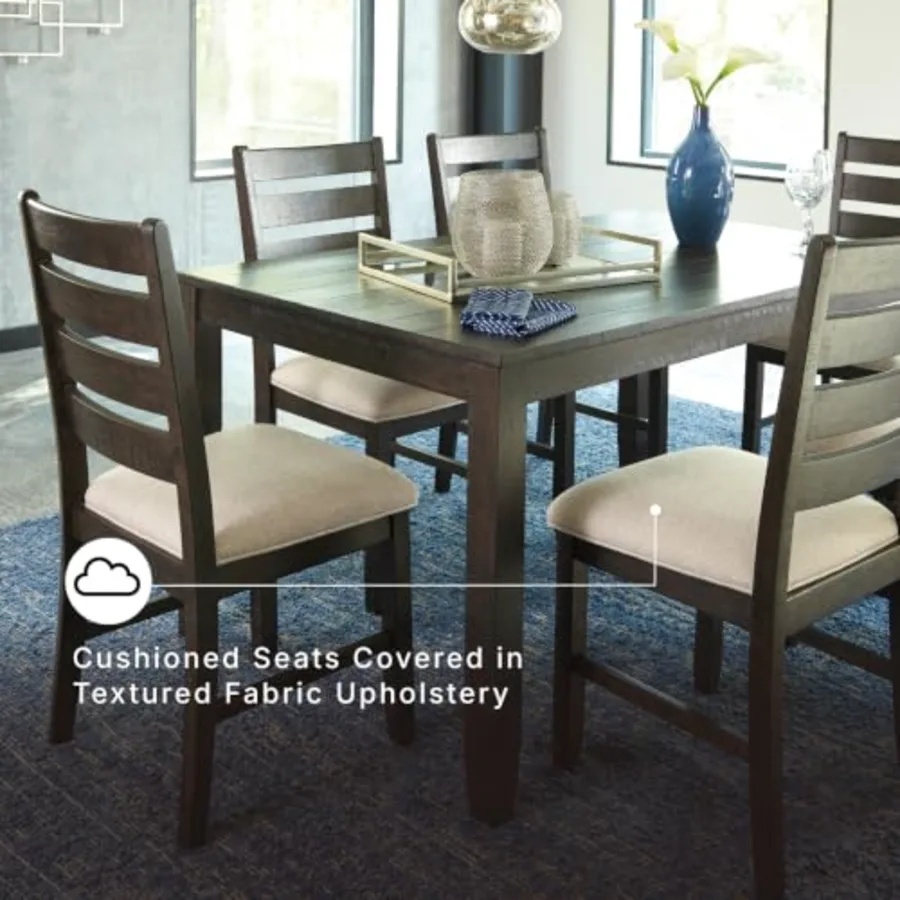 Rokane 7-Piece Dining Room Table Set with 6 Upholstered Chairs view 4