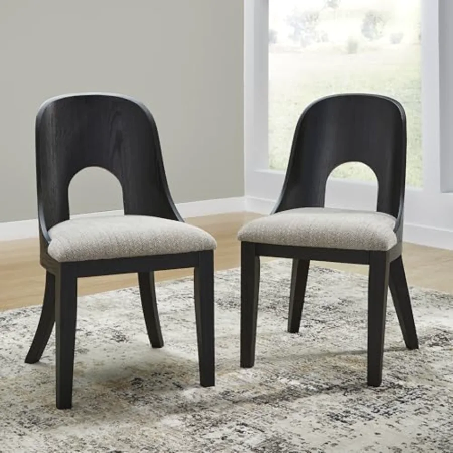 Rowanbeck Contemporary Armless Herringbone Upholstered Dining view 2