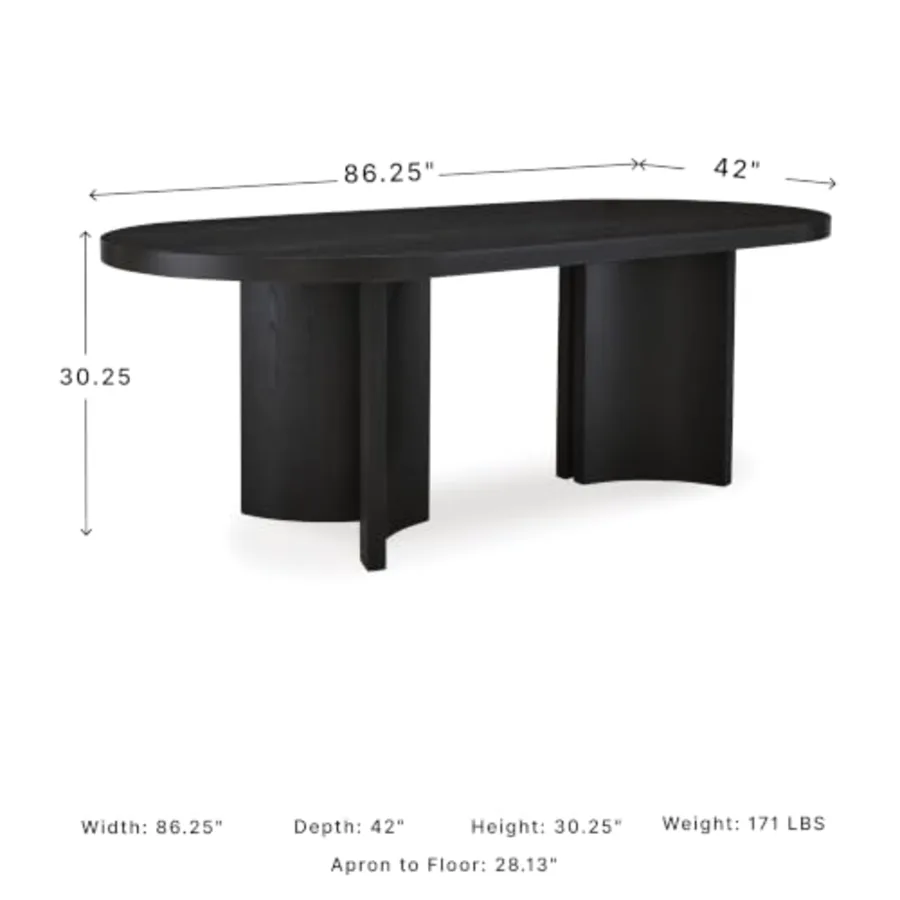 Rowanbeck Minimalist Dining Table for 8 People view 3
