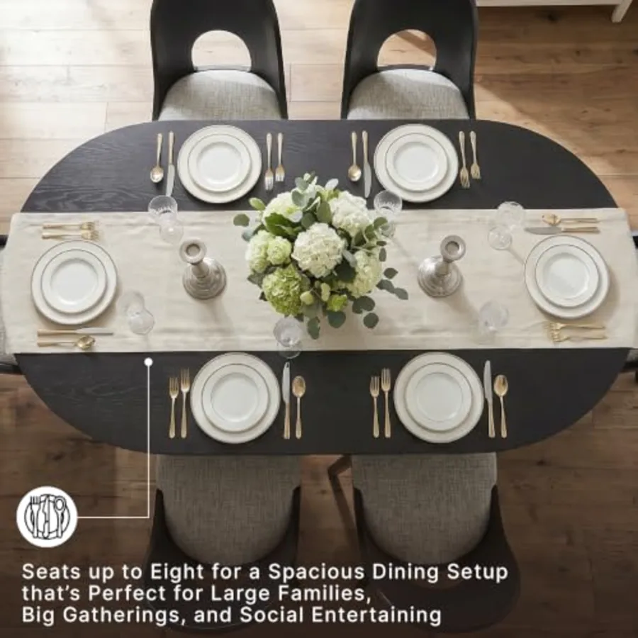 Rowanbeck Minimalist Dining Table for 8 People view 5