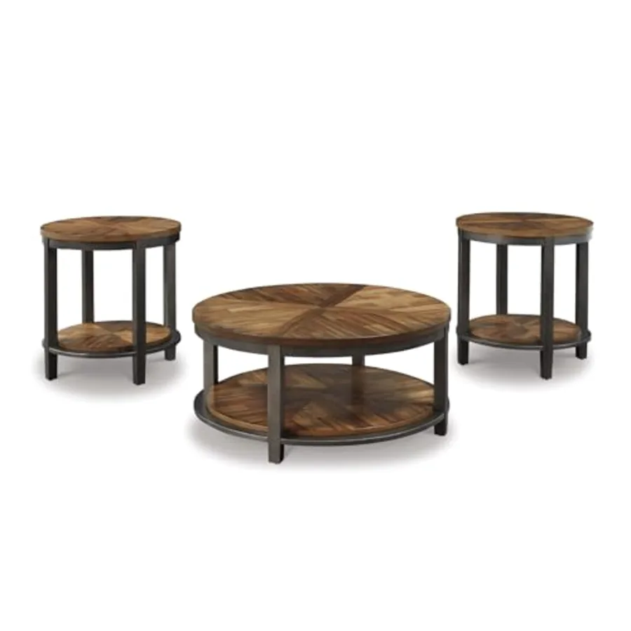 Roybeck 3-Piece Wood Coffee and End Table Set